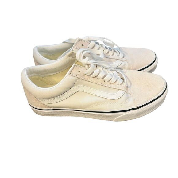 Vans Old School Cream Beige Off White Skater Sneaker Shoes Women Size 8 Men 6.5 - Picture 1 of 8